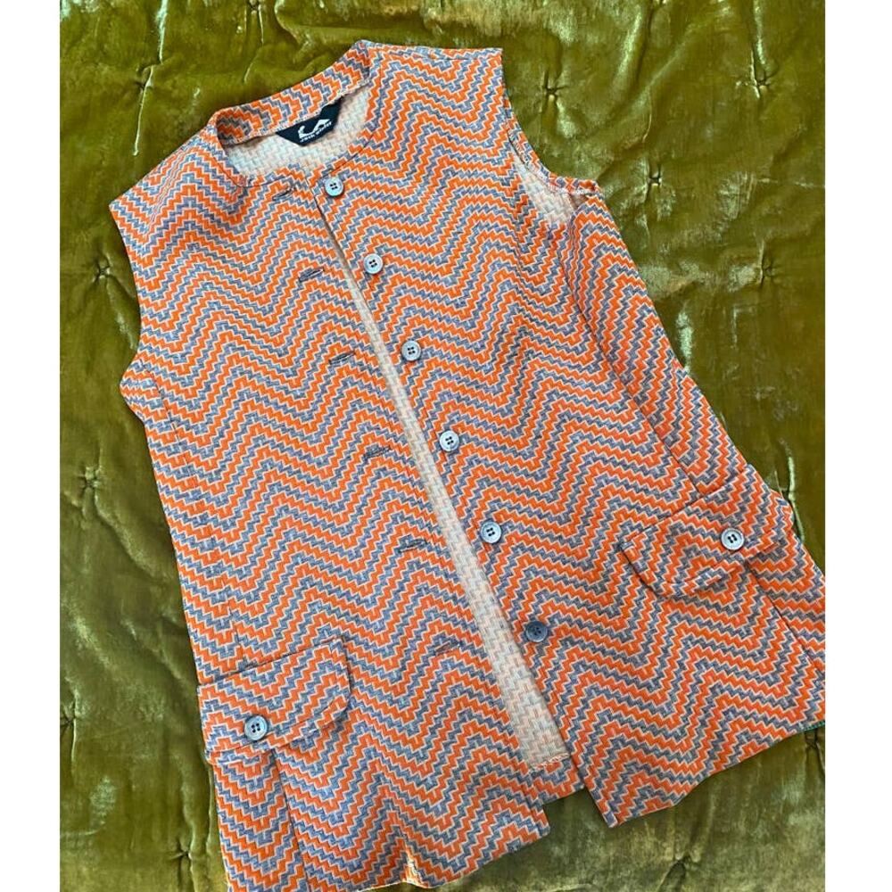 Vintage 1970s Vest Orange - Picture 9 of 12